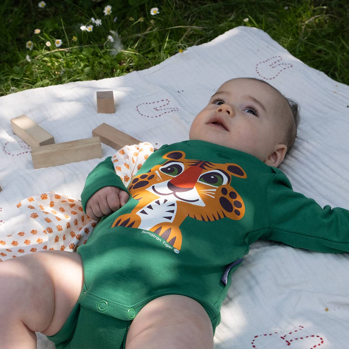 Coq en Pâte Set Nascita Body + Bavaglino Tigre 3-6 Mesi Cotone