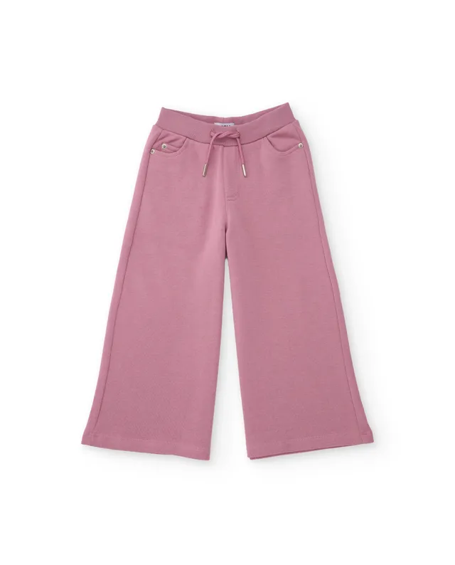 TucTuc Pantaloni Maglia Gamba Larga Rosa Bimba 4-16 Anni