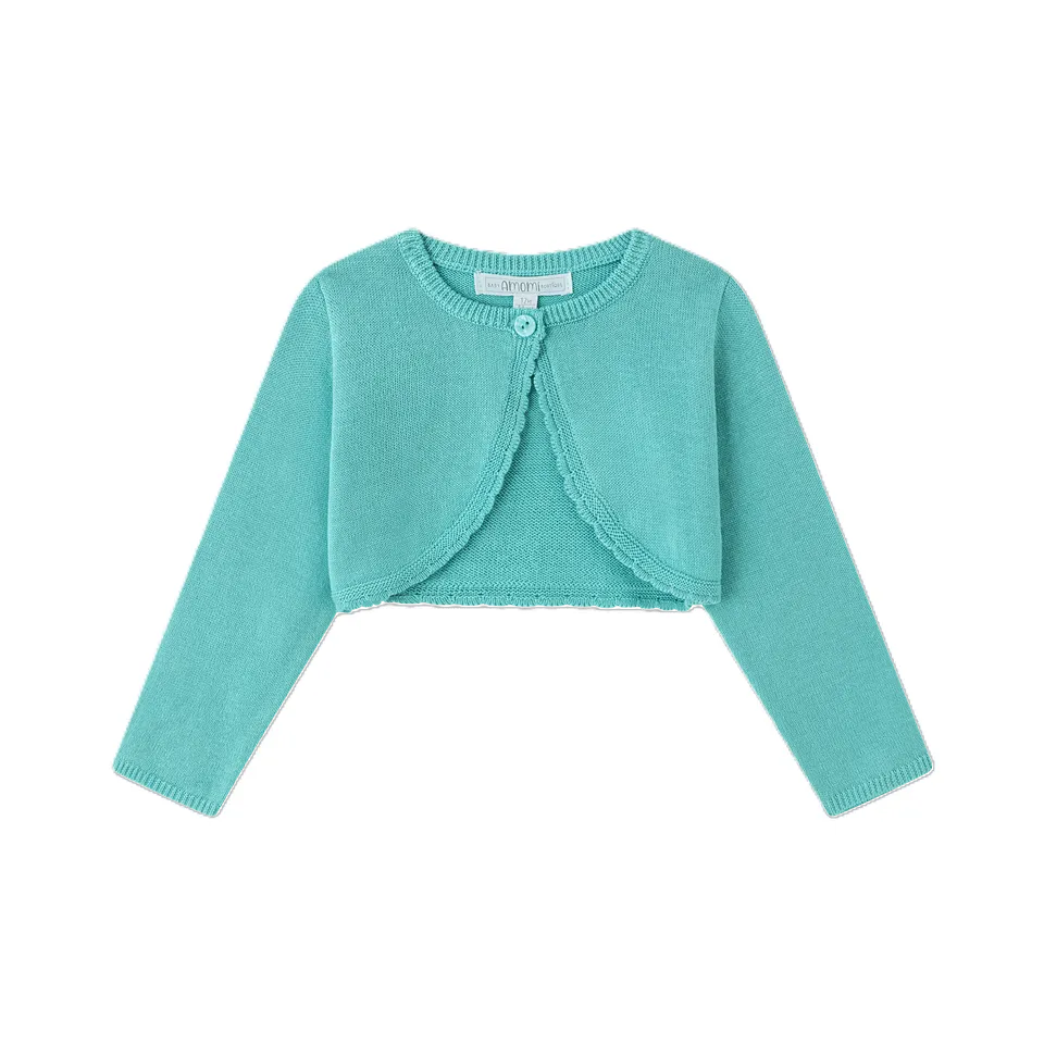 Newness bolero maglia neonata turchese cotone 86 cm