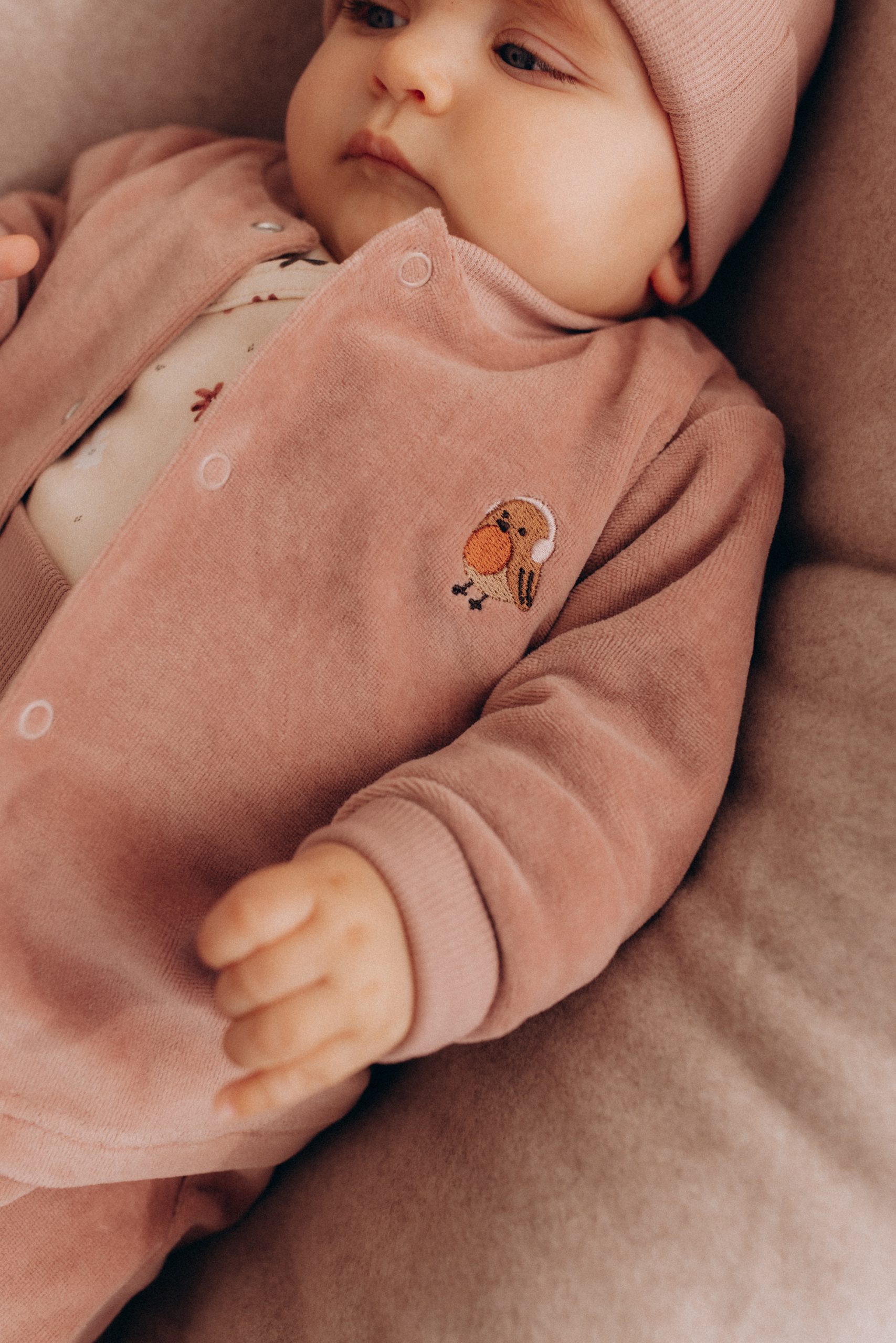 Woolly Organic Baby Jackets Giacca velluto ricamata cotone bio GOTS