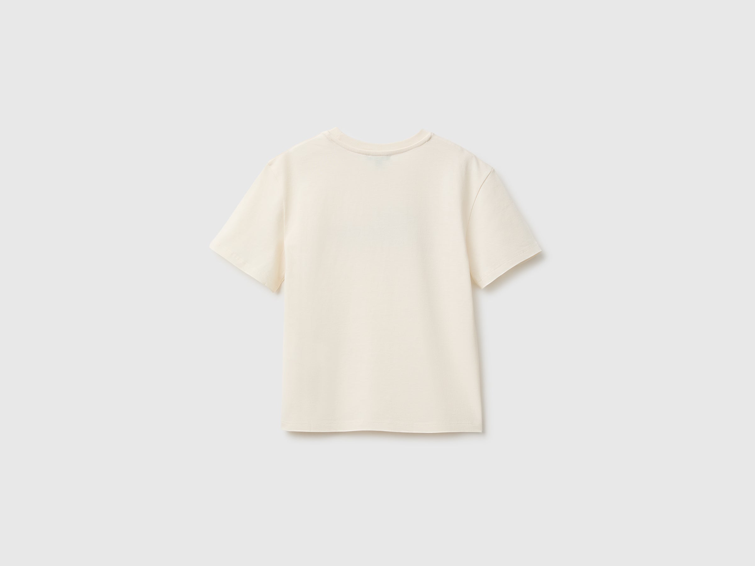 Benetton T-Shirt Stampa Glitter Cotone Bio