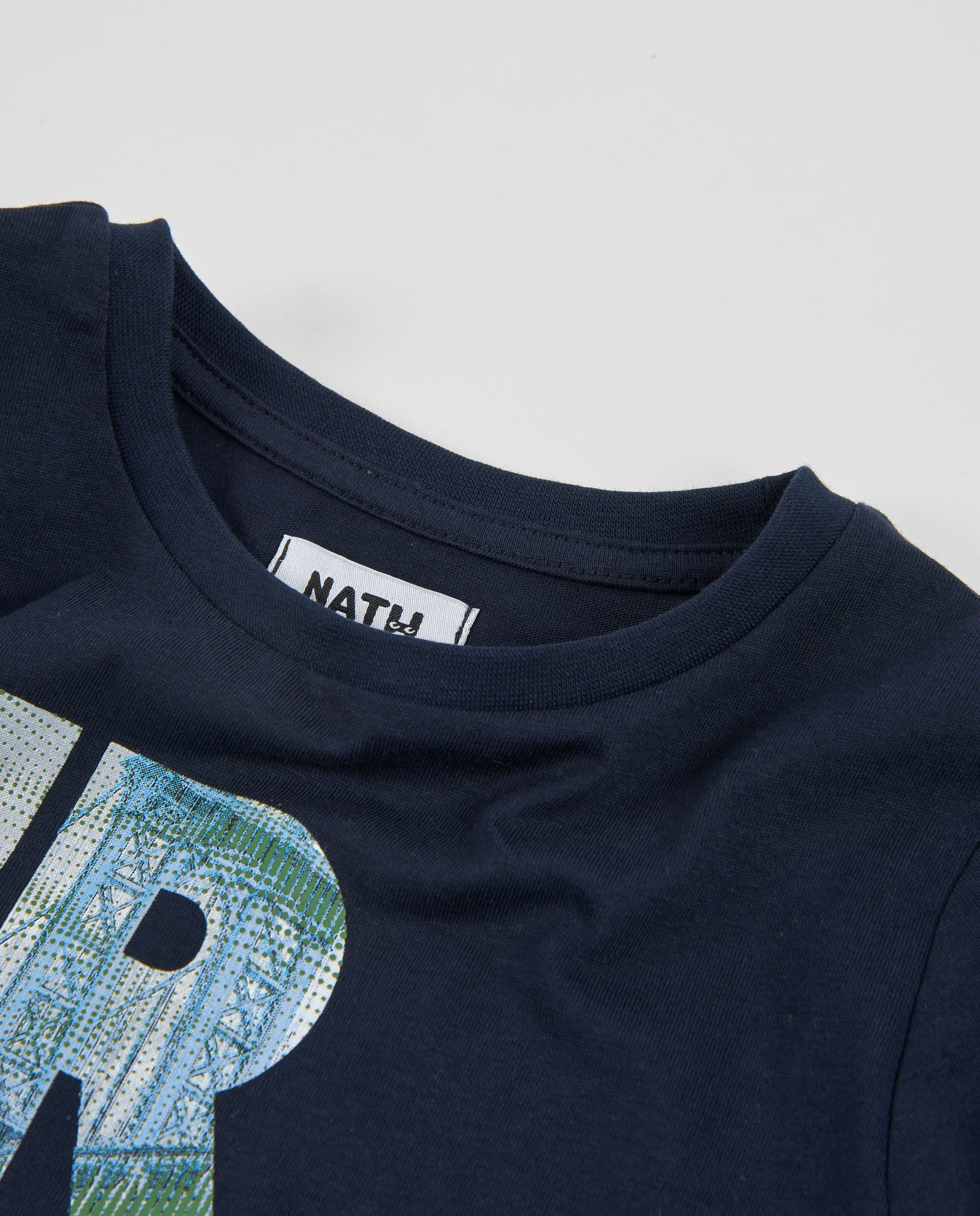 TucTuc Magliette T-shirt Bambino Blu Marino Stampa Urbana Cotone