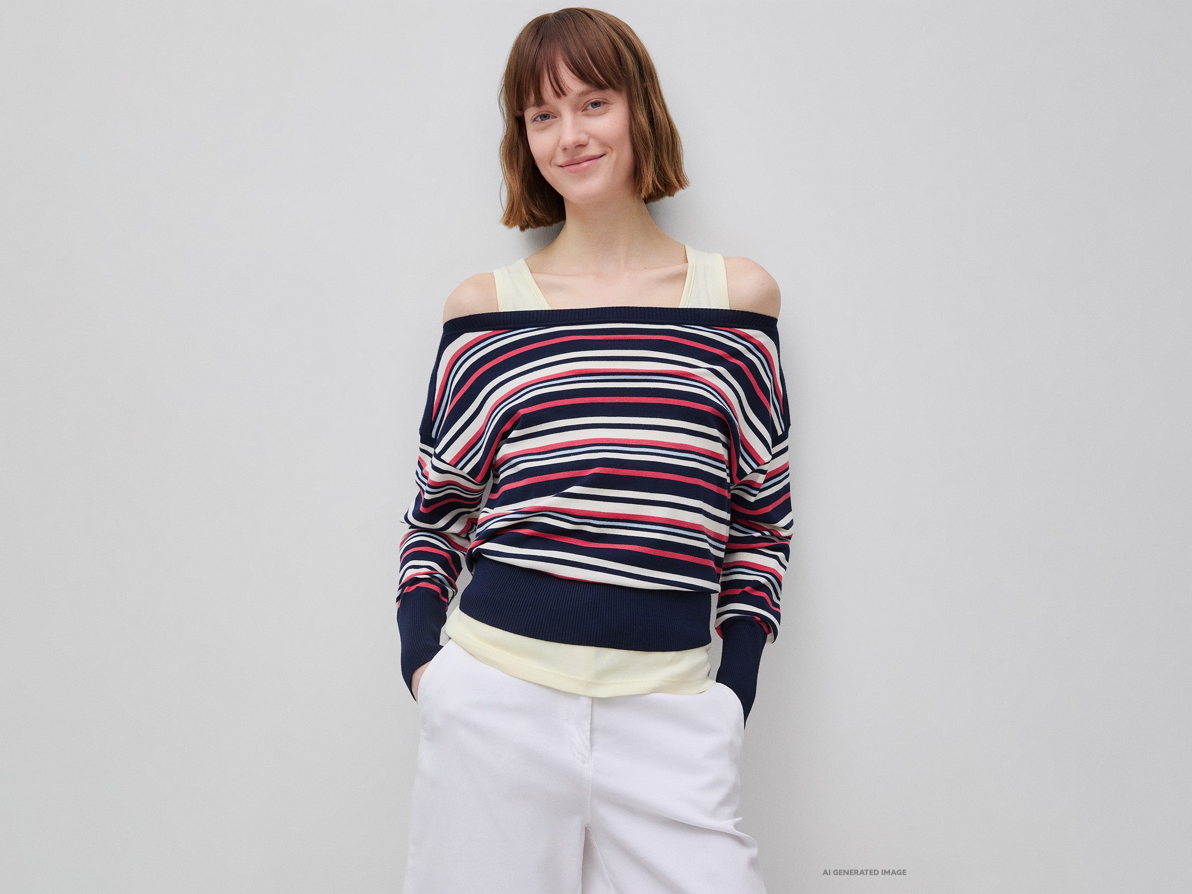 United Colors of Benetton 1W2AD10GL_904 Maglione a Righe Taglia M
