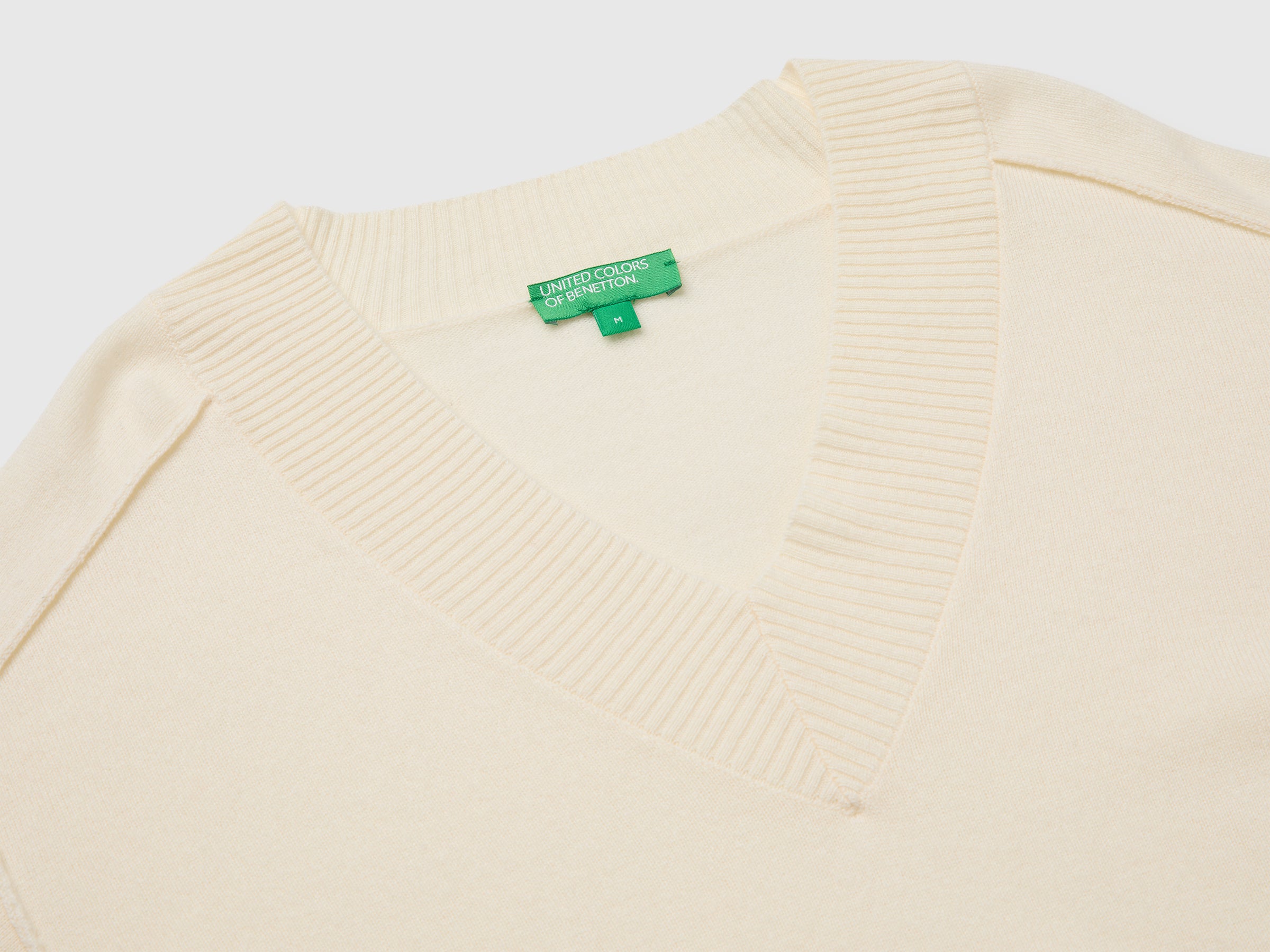 United Colors of Benetton Maglione scollo V lana cashmere M