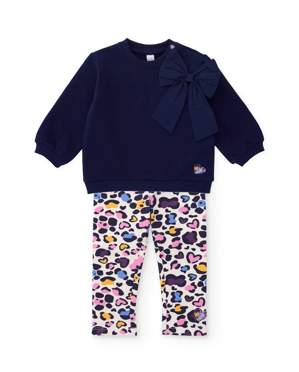 TucTuc Completi tuta bambina blu navy animalier