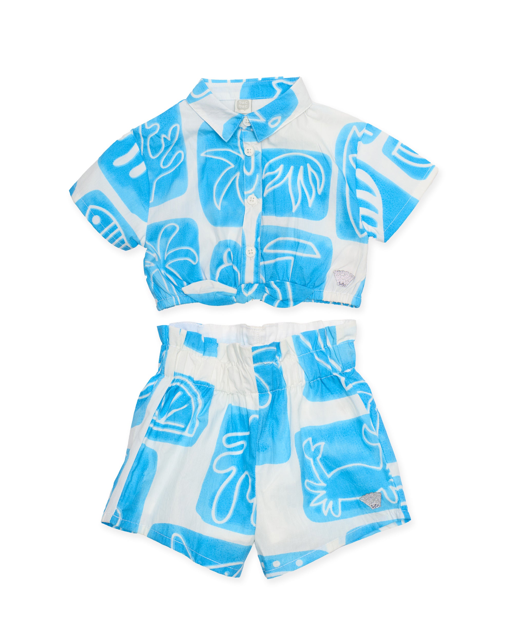 TucTuc Completi Completo Tropicale Bianco 2 Pezzi Bimba