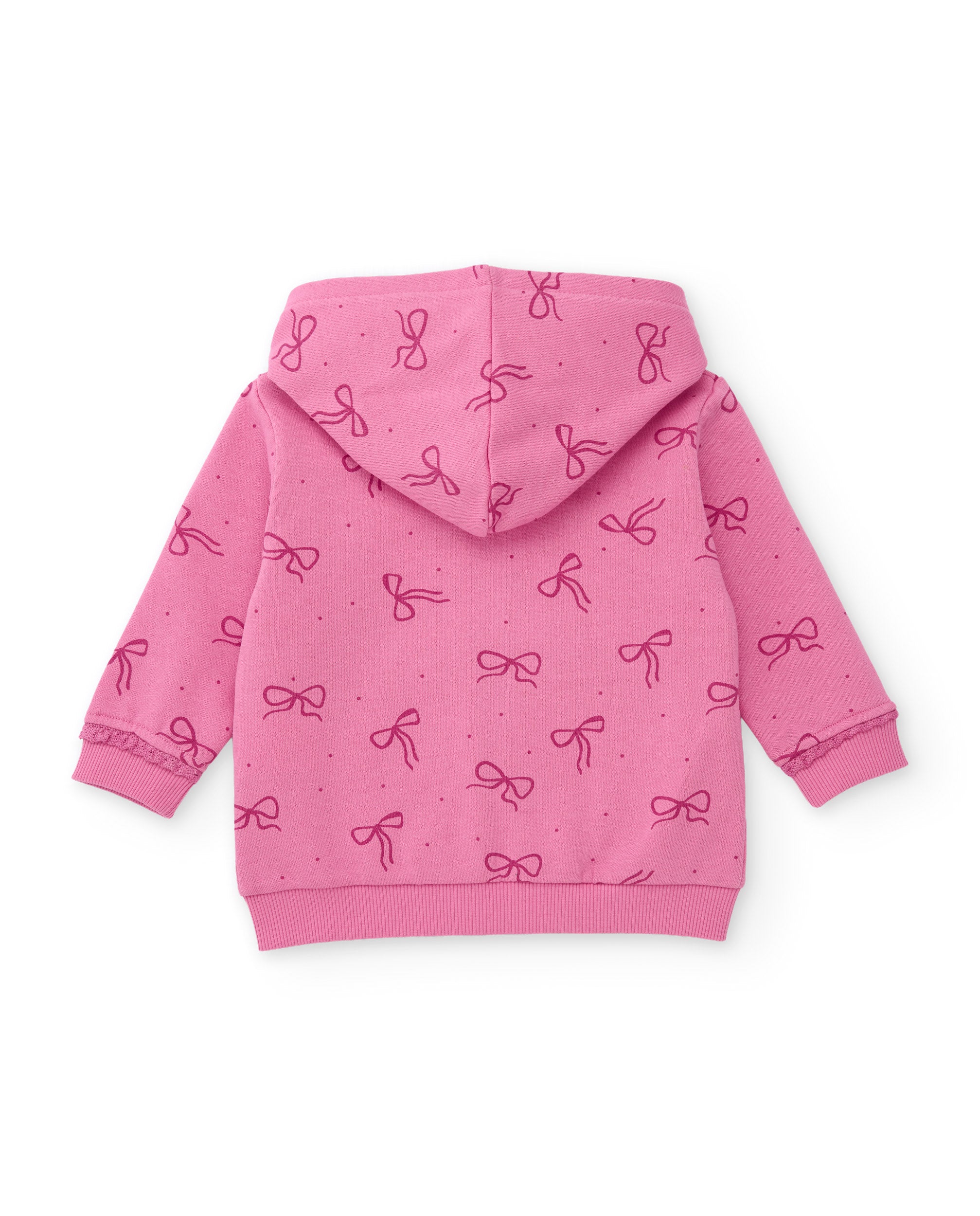 TucTuc Felpe Felpa bambina rosa zip cappuccio fiocchi