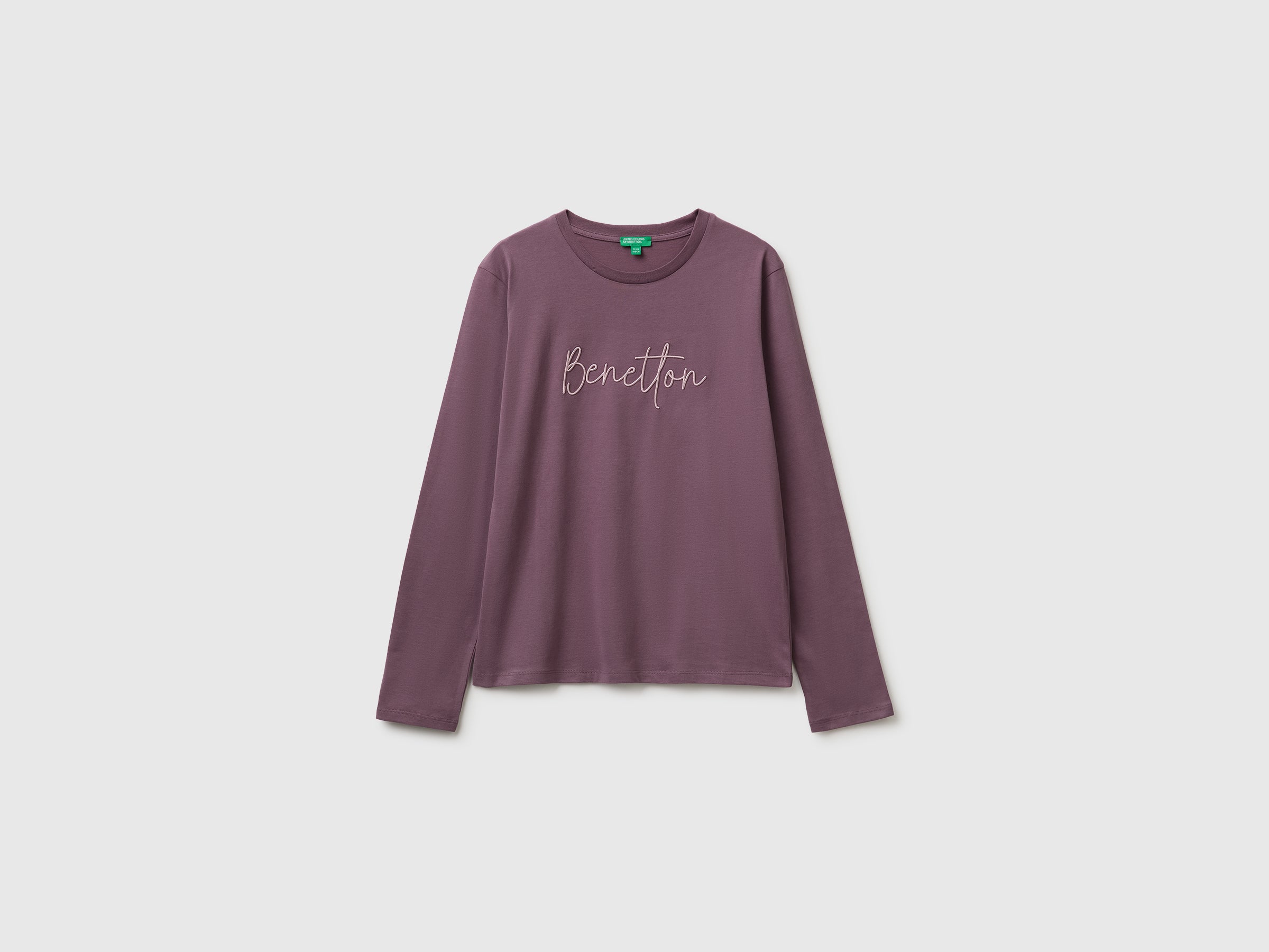 United Colors of Benetton T-Shirt Manica Lunga Cotone Bio ricamo taglia L