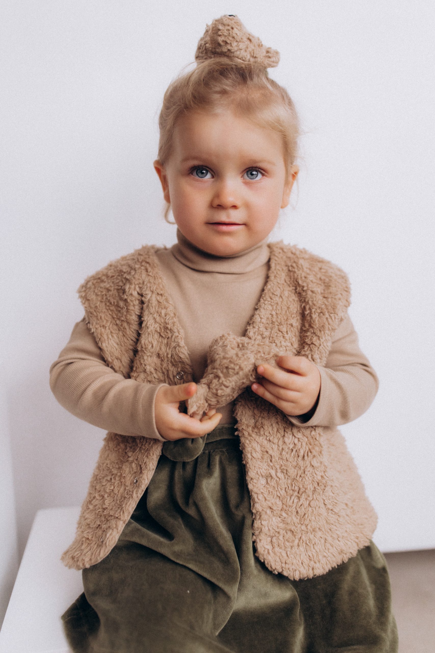 Woolly Organic Oversized Plush Vest gilet bimba cotone bio