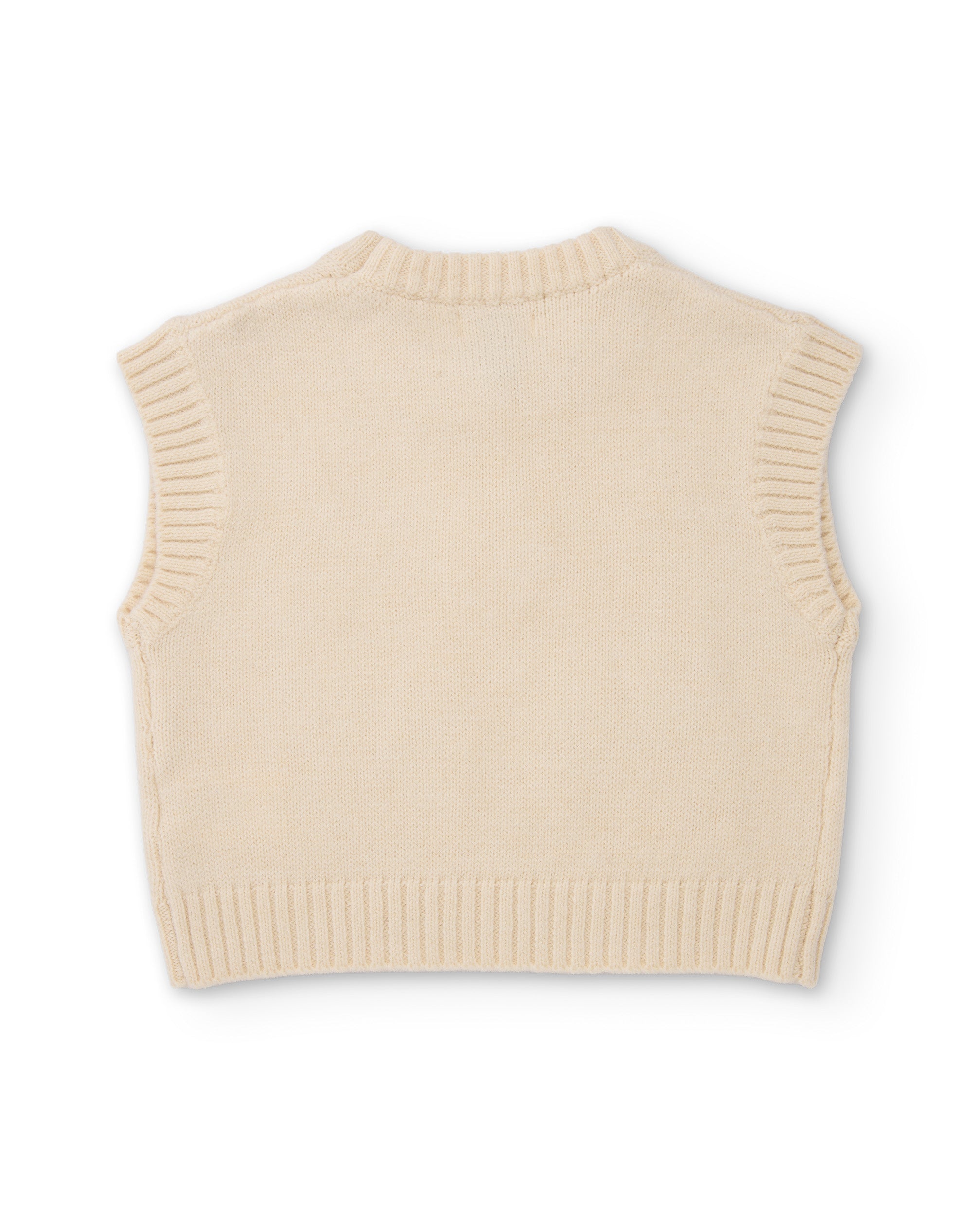 TucTuc Maglioni Gilet bambina beige ricamo floreale tricot
