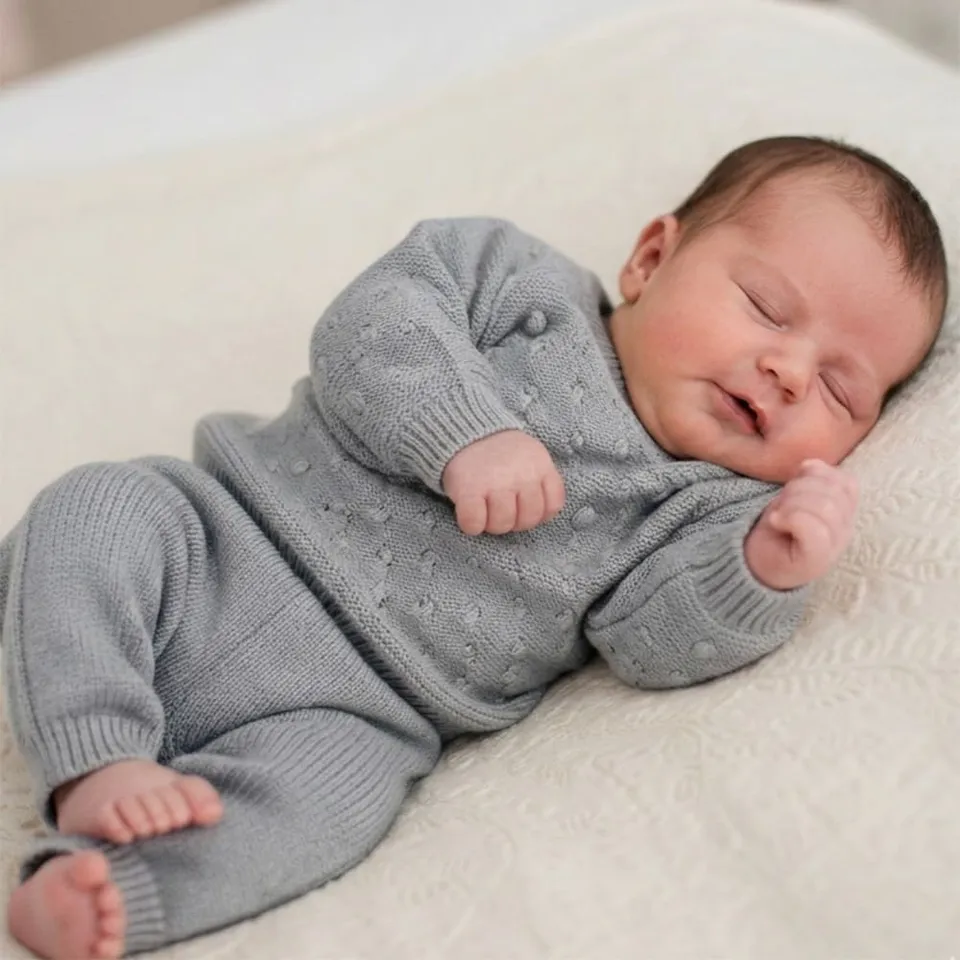 Petite Citrouille Les Petits Basiques Completo cotone grigio