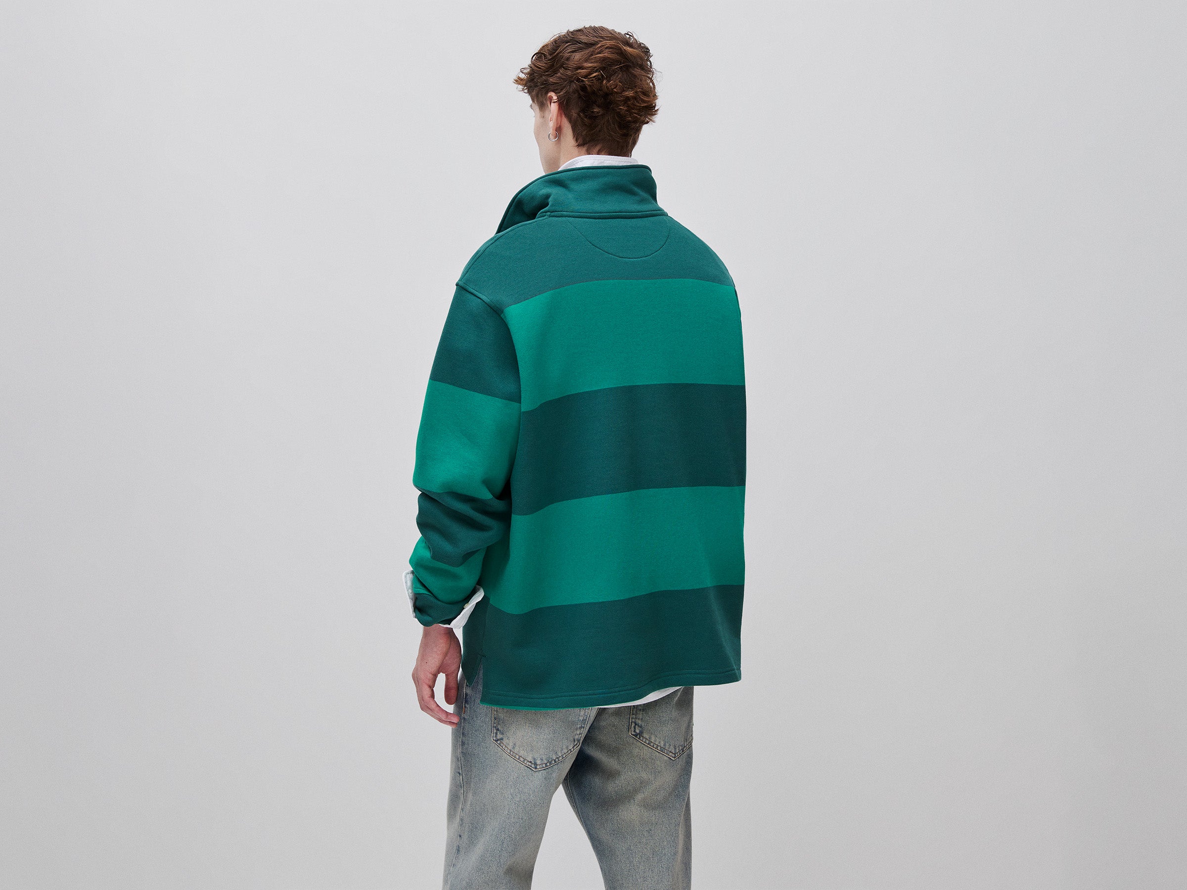 United Colors of Benetton Rugby Felpa righe cotone ricamata L