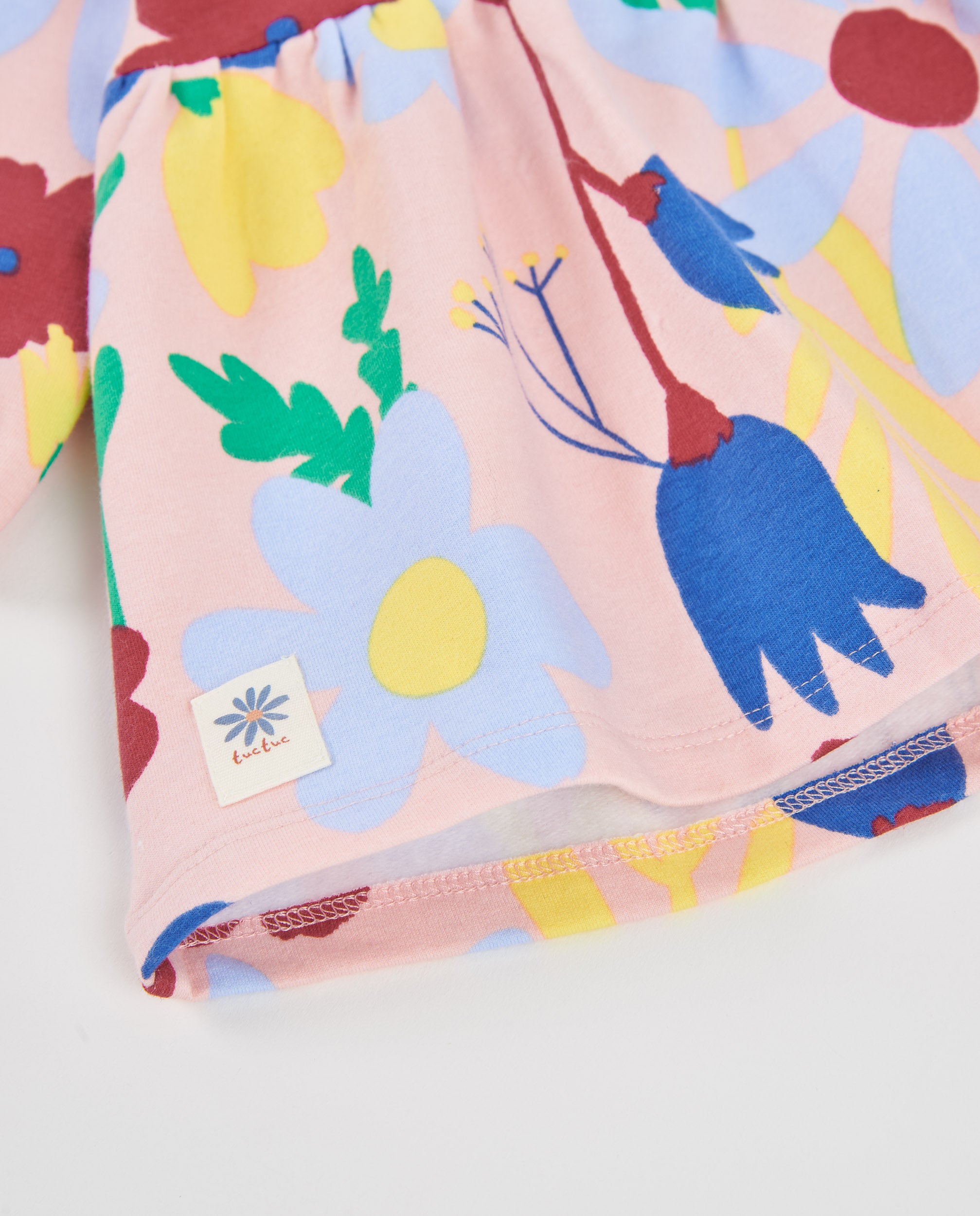 TucTuc Vestiti Vestito Felpa Bambina Rosa Stampa Floreale