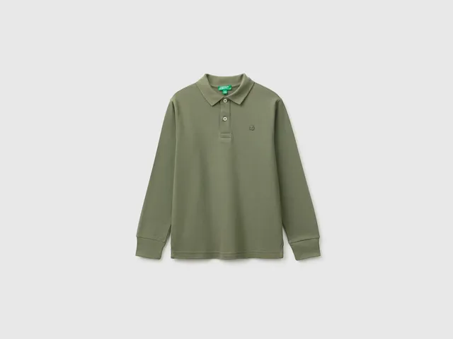 United Colors of Benetton Polo Manica Lunga Cotone Organico Slim