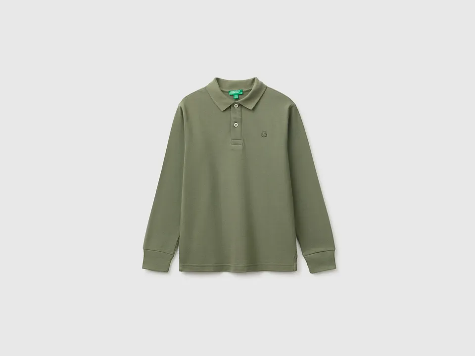 United Colors of Benetton Polo Manica Lunga Cotone Organico Slim