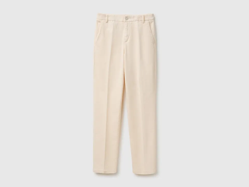 United Colors of Benetton Trousers chino velluto elasticizzato ufficio