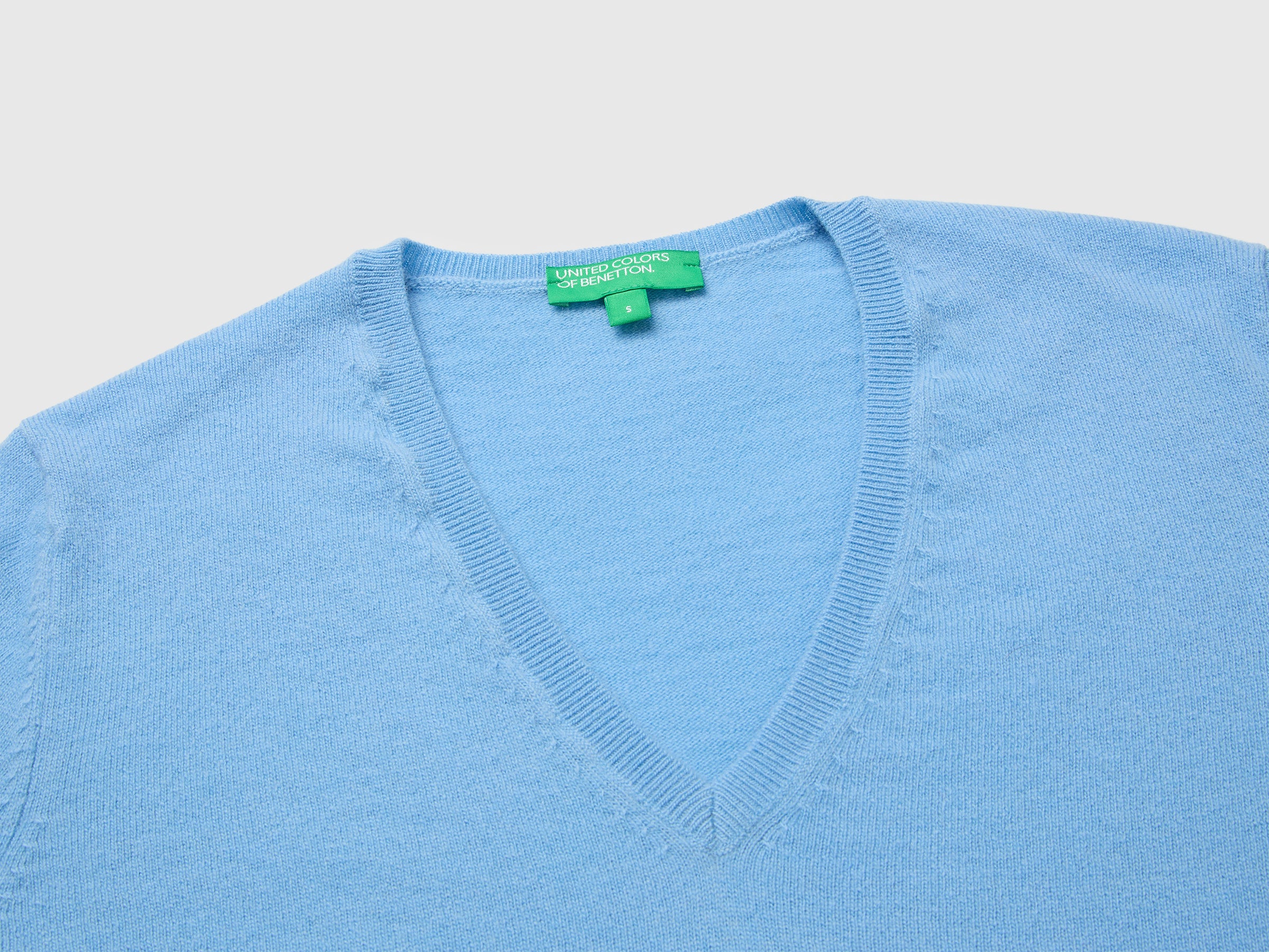 Benetton Sweaters and Jumpers Maglione Lana Merino Azzurro