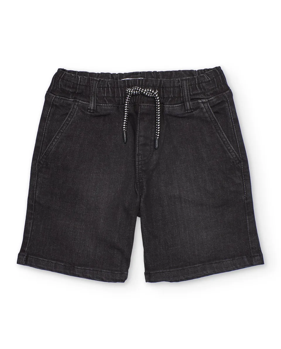 TucTuc Bermuda Bimbo Nero Grigio Scuro Denim Cotone