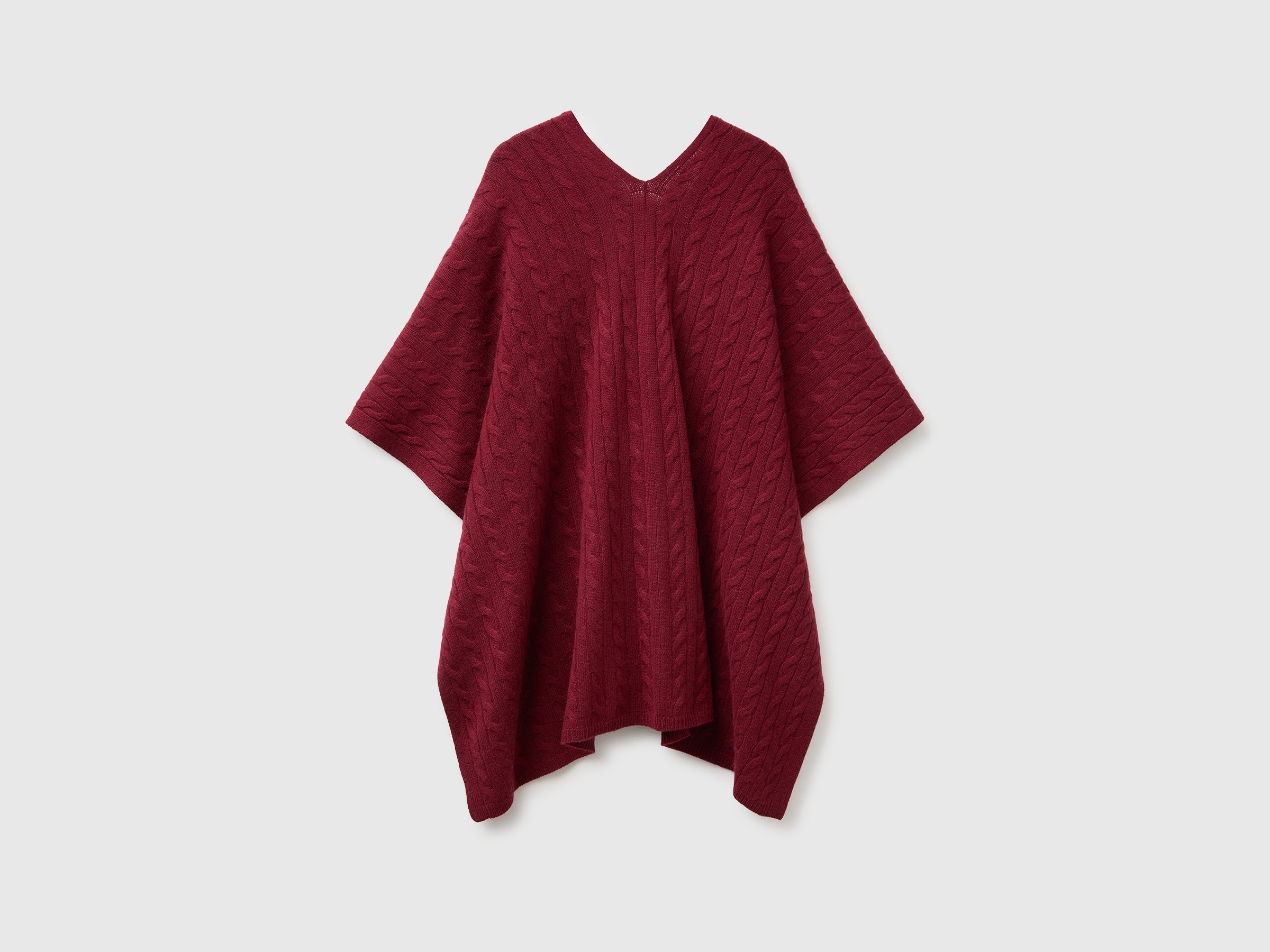 United Colors of Benetton Mantella Donna Trecce Lana Cashmere