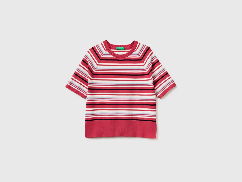 United Colors of Benetton Sweaters Striped short maglione viscosa