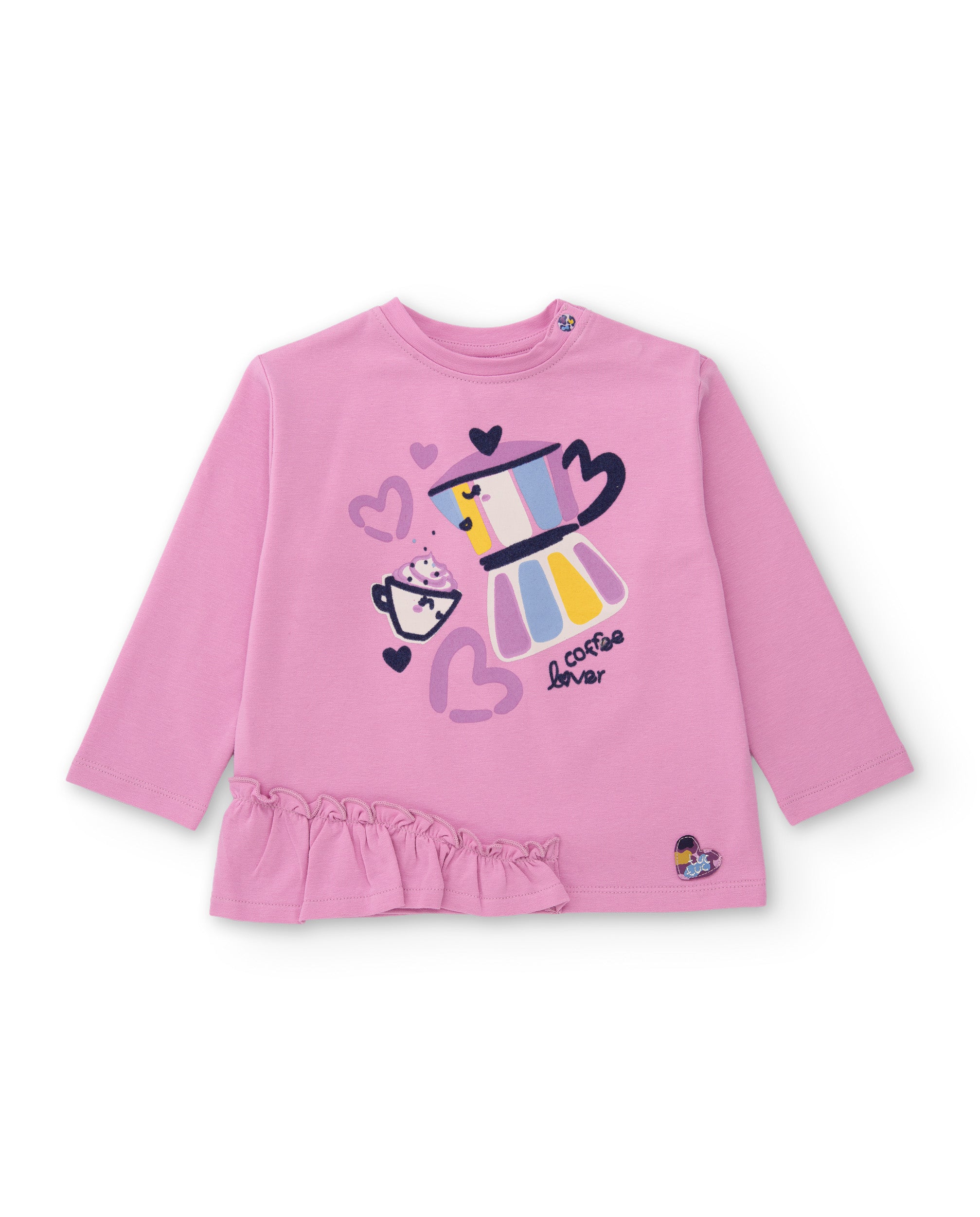 TucTuc Magliette Maglietta Bambina Rosa Moka Maniche Lunghe