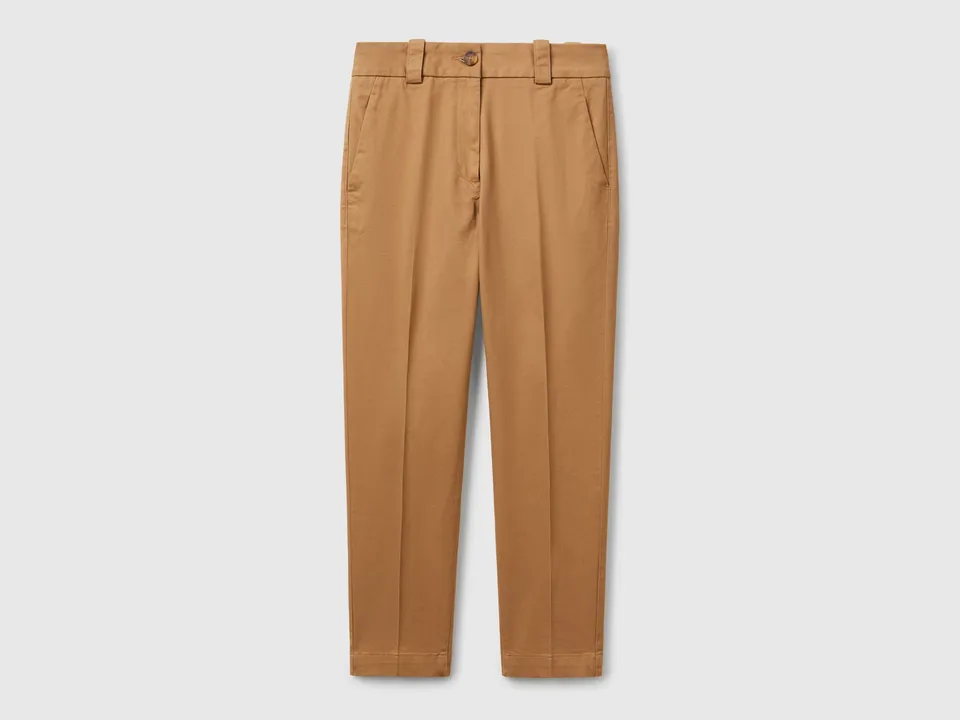 United Colors of Benetton Pantaloni slim misto cotone donna
