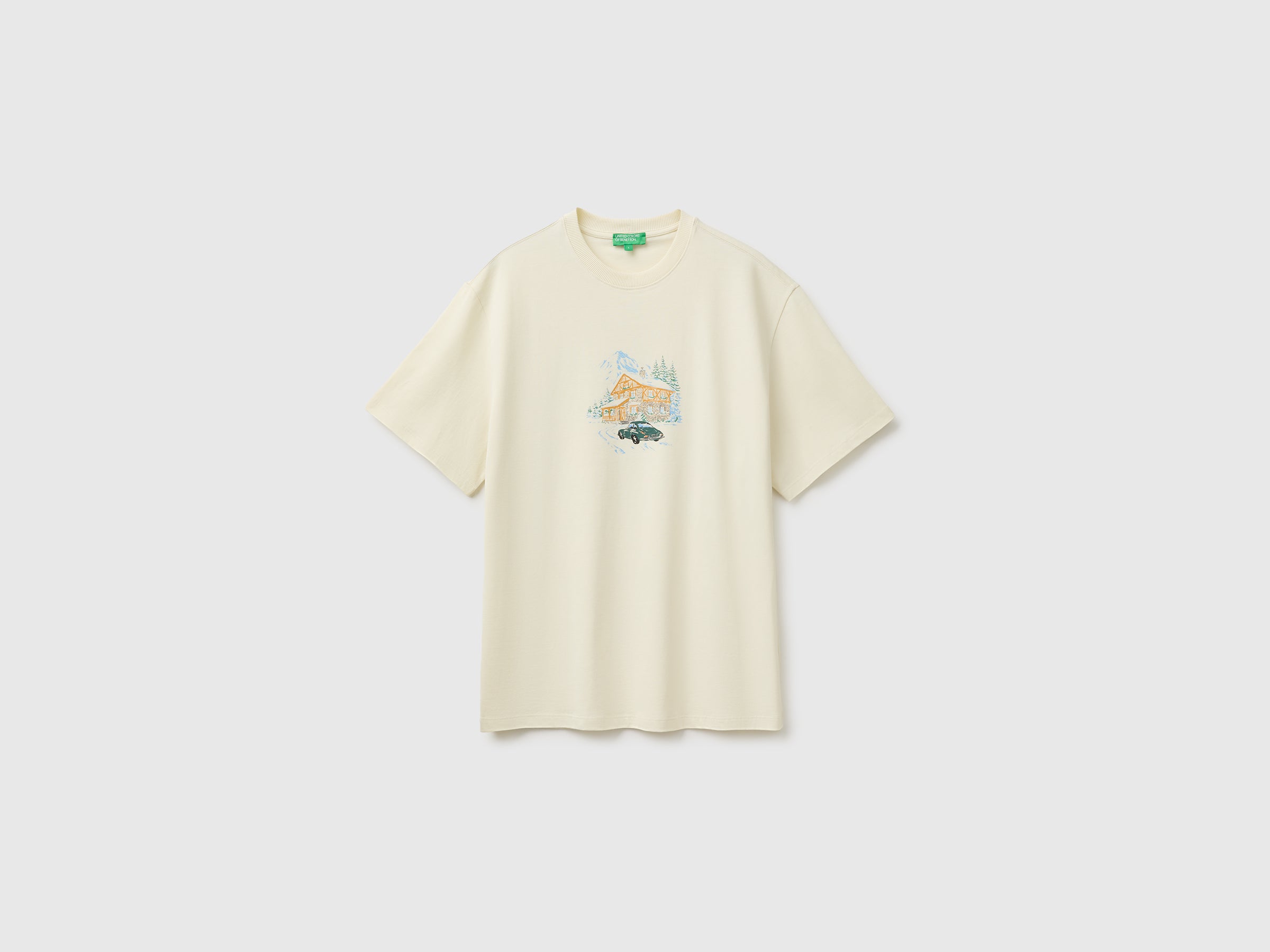 United Colors of Benetton T-Shirt Cotone Bio Stampata Relaxed S