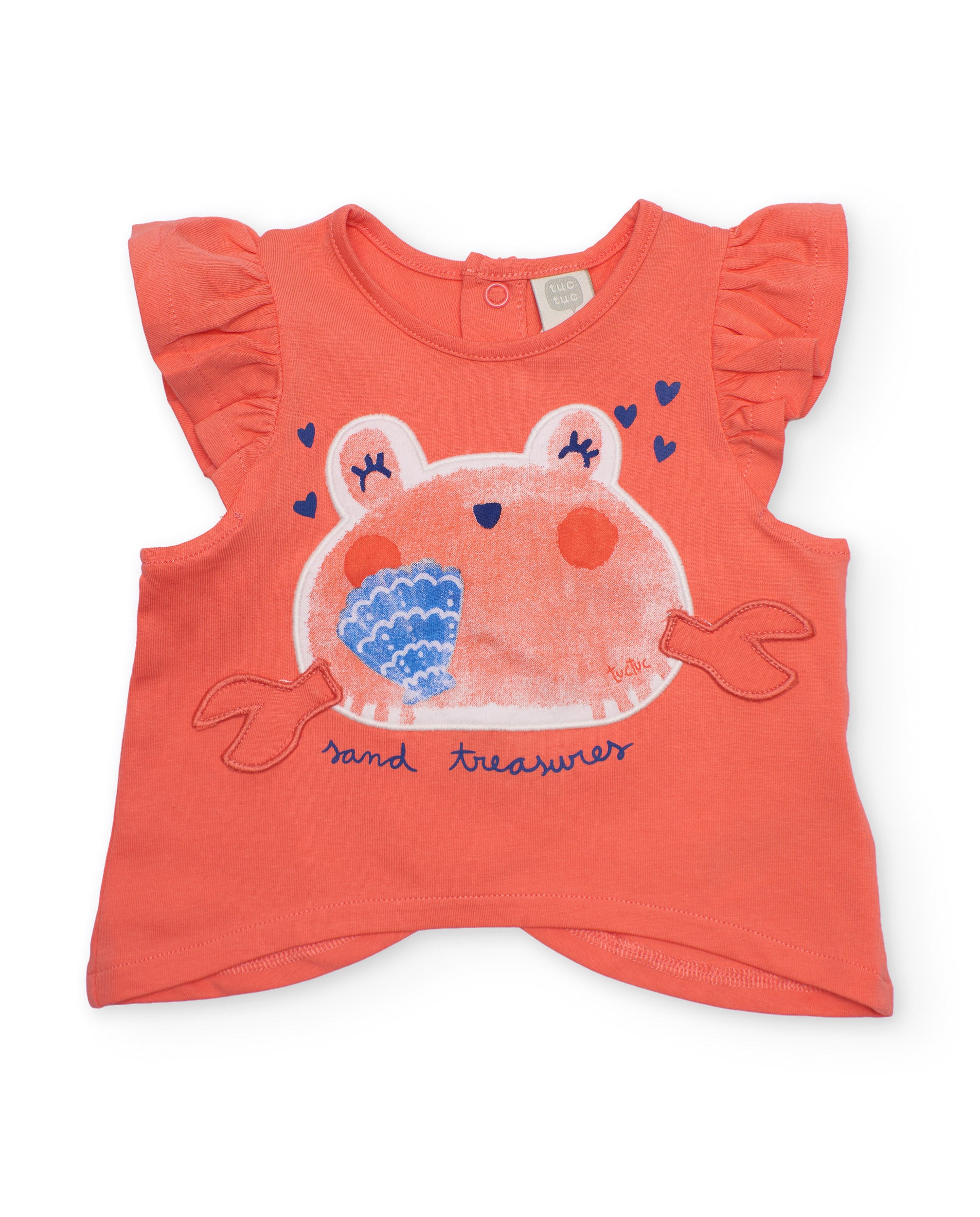 TucTuc Magliette t-shirt bambina corallo con volant