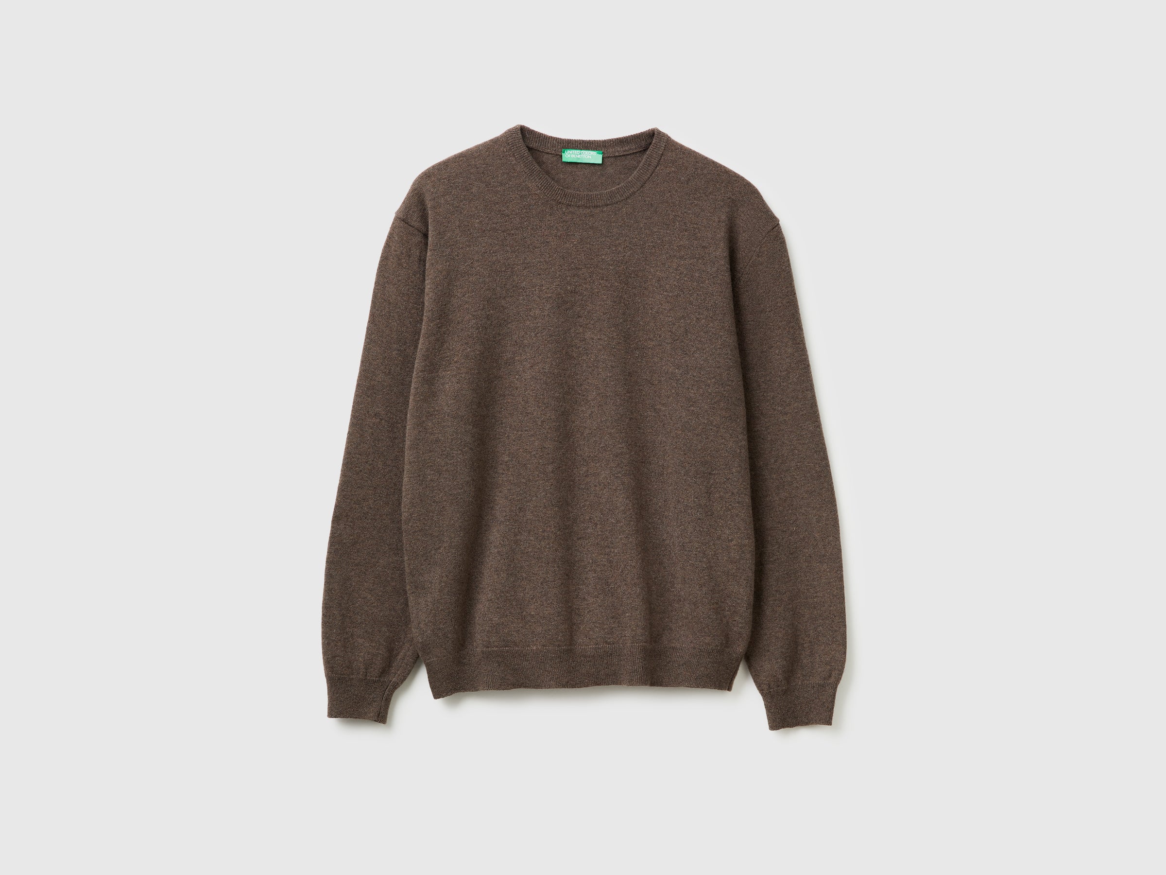 United Colors of Benetton Maglione Lana Merino Girocollo Marrone