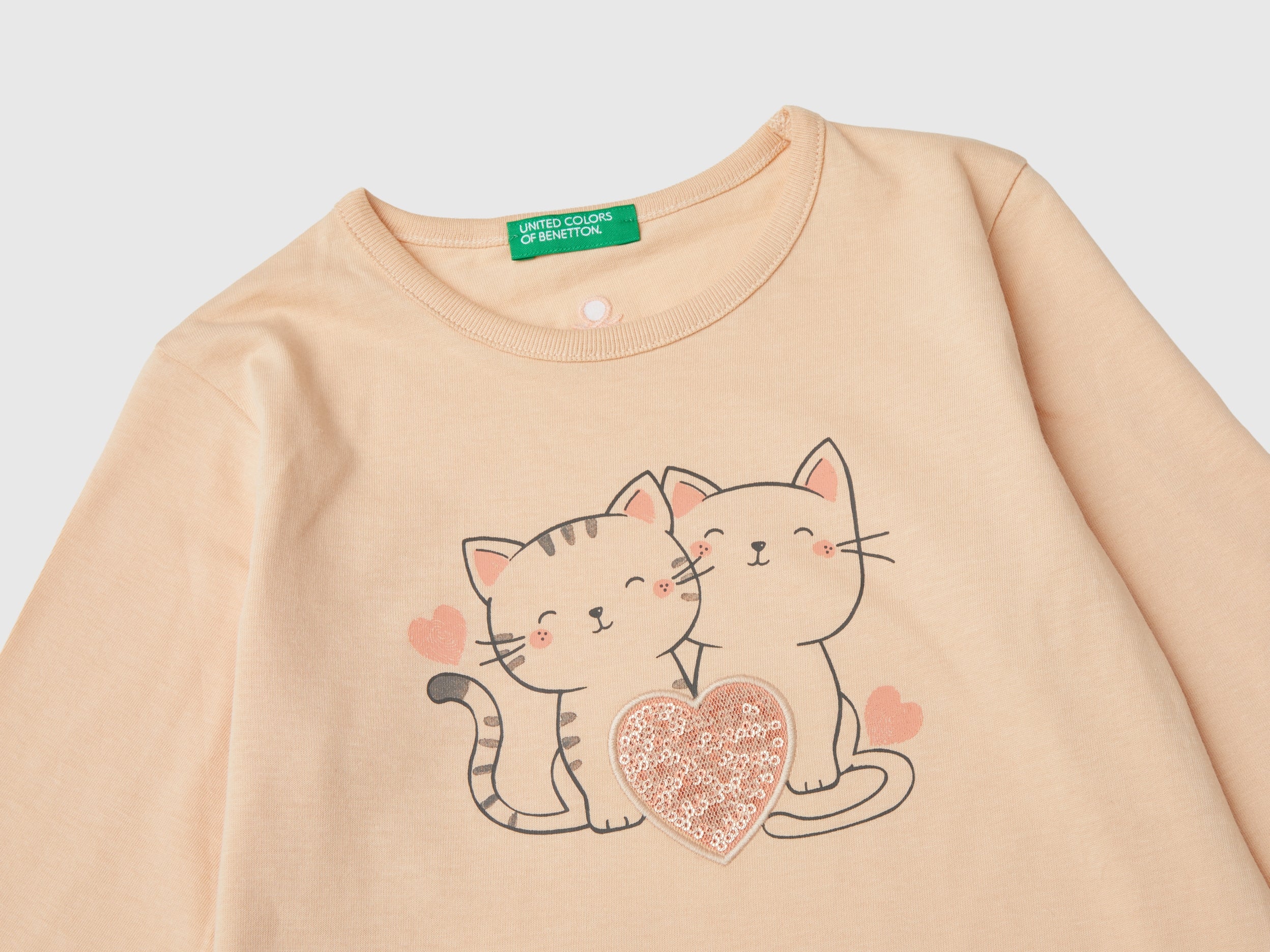 United Colors of Benetton maglietta bimba paillettes cotone bio