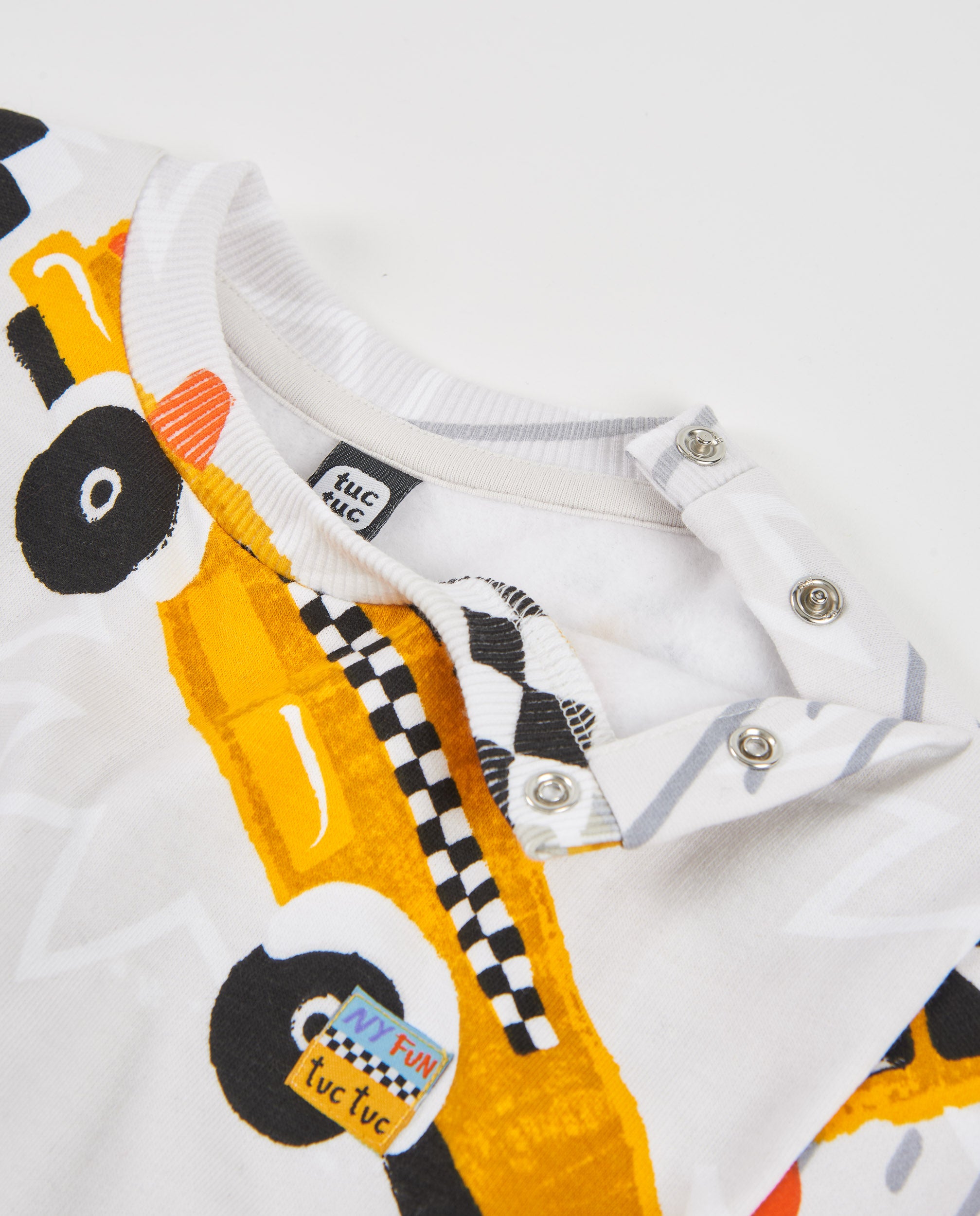 TucTuc Felpe felpa bambino auto bianco 5 anni felpata