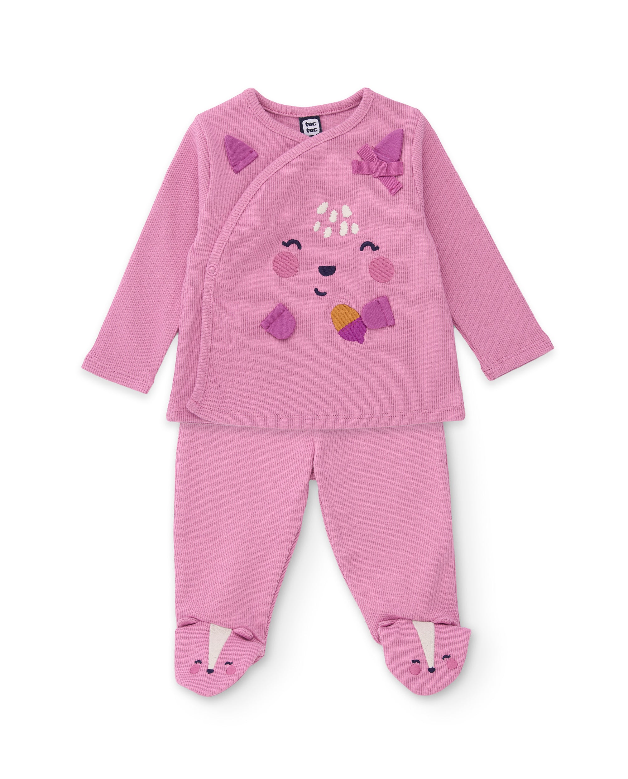 TucTuc Completi Completo Neonato Maglia Rosa con Piedini