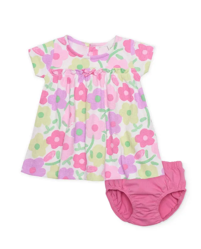 TucTuc Vestiti vestito neonata maglia floreale rosa 0-1 mesi