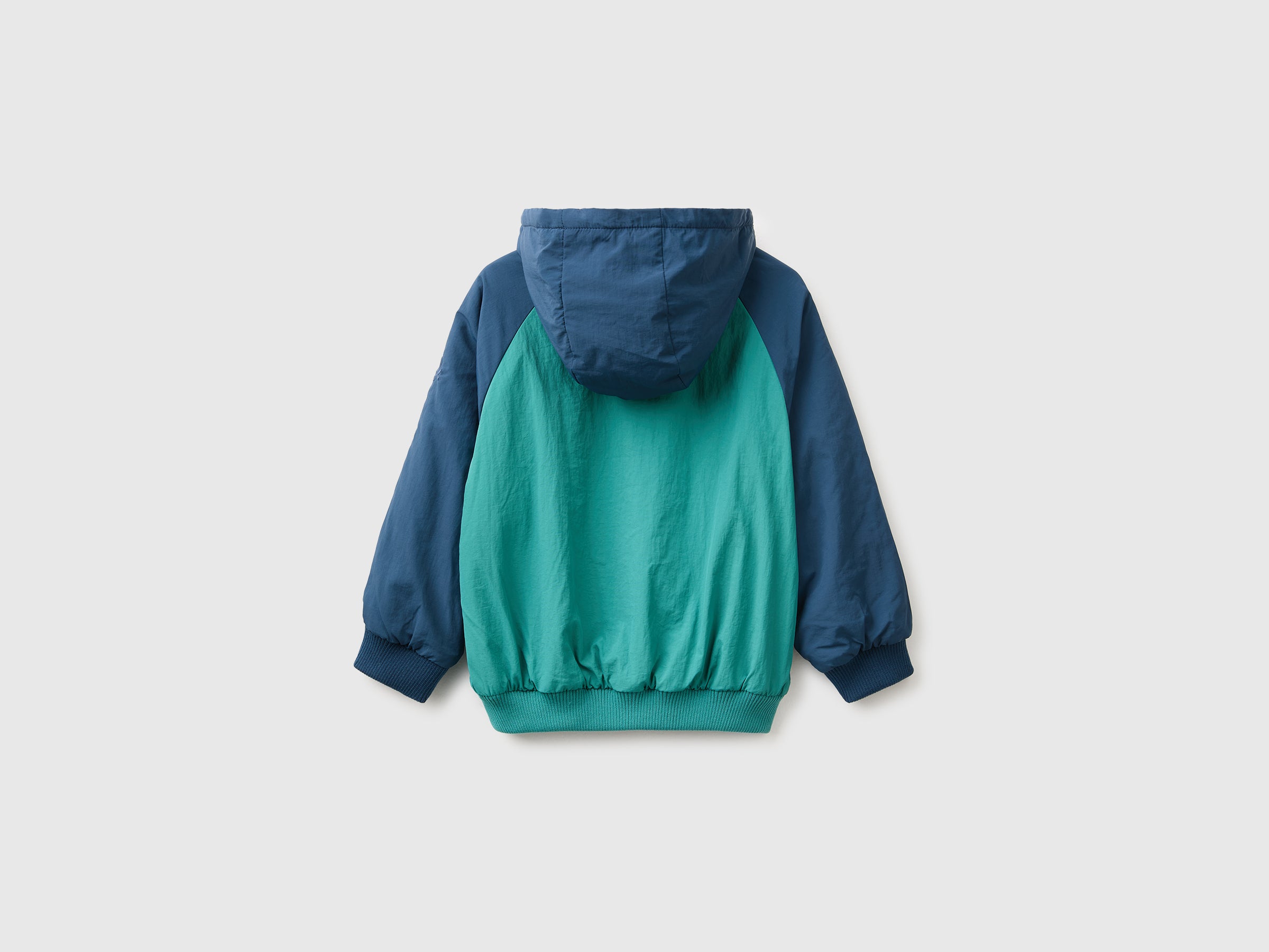 Benetton Giacca Nylon Cappuccio Pile Bimbo Taglia 104