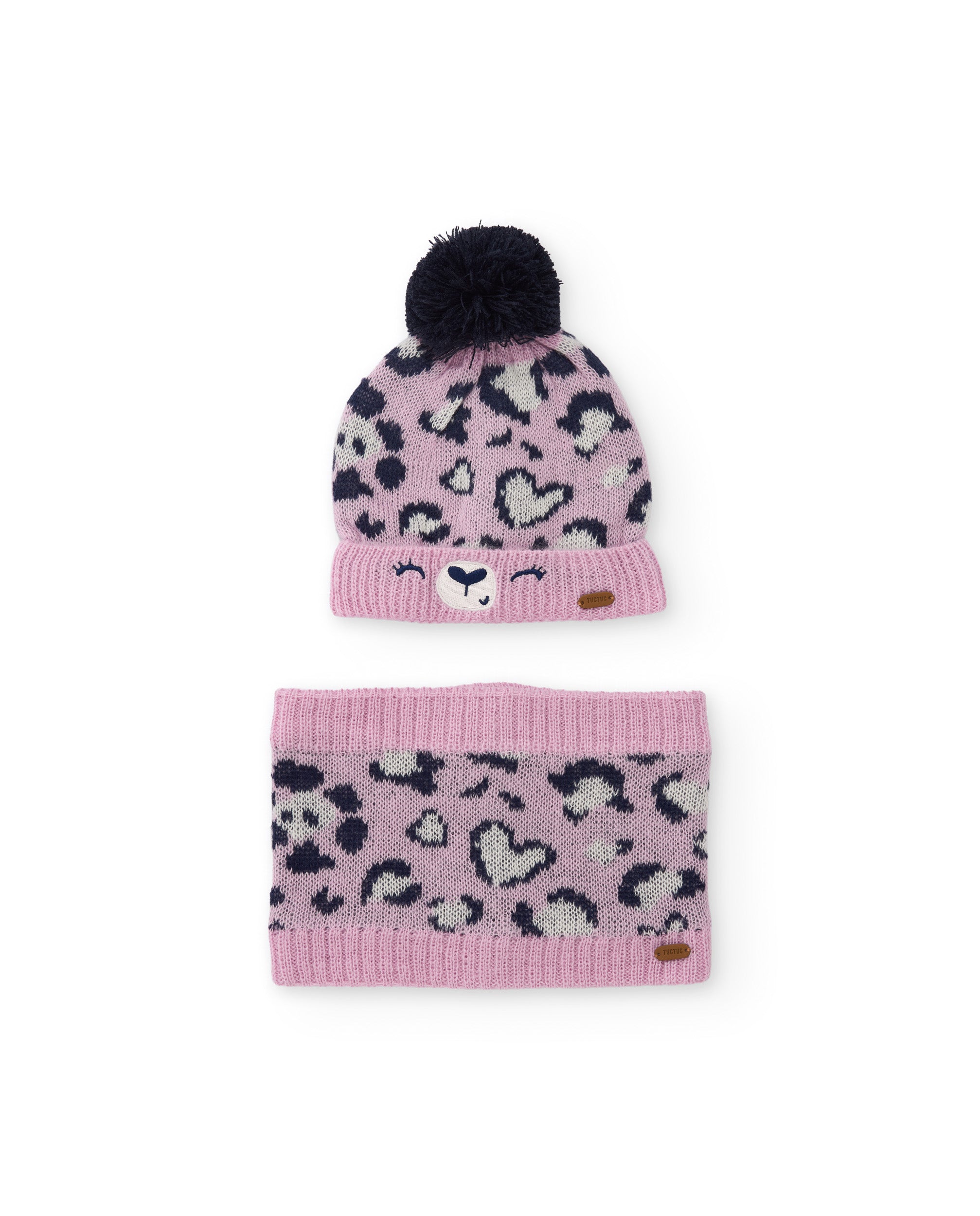TucTuc Accessori Set Bambina Tricot Rosa Berretto Scaldacollo