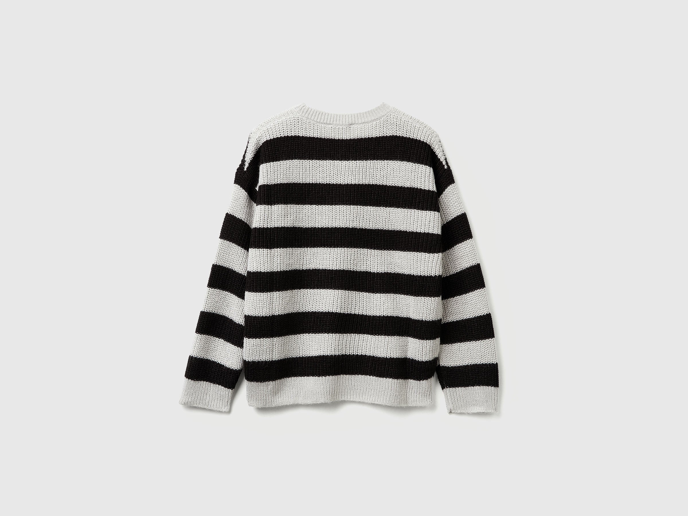 Benetton Maglione righe bicolore girocollo Easy Care