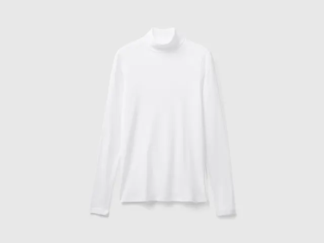 Benetton T-Shirts and Tops Maglia collo alto cotone manica lunga