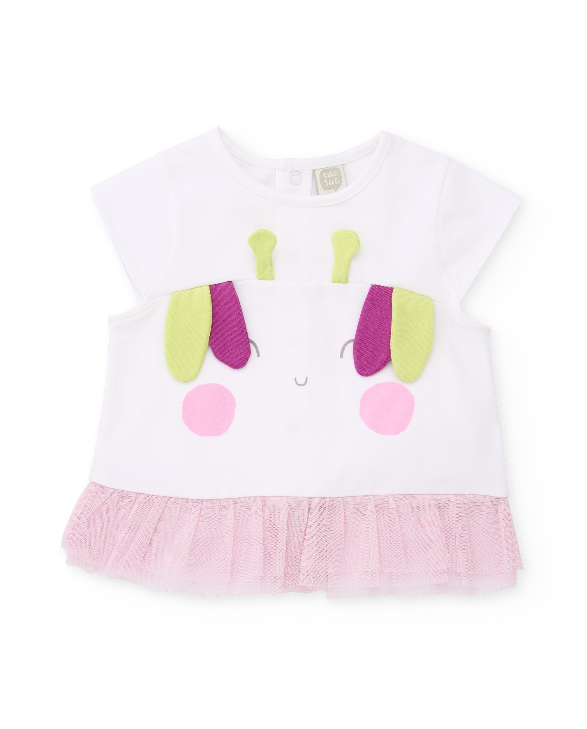 TucTuc Completi Maglia Neonato Volant Tulle Bianco