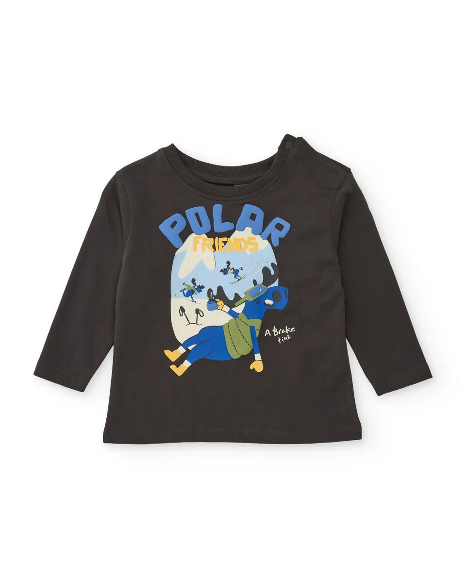 TucTuc Magliette Maglia Bambino Grigia Maniche Lunghe
