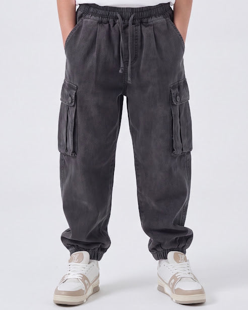 Sottosopra AN848421P pantalone cargo slavato nero 10 anni