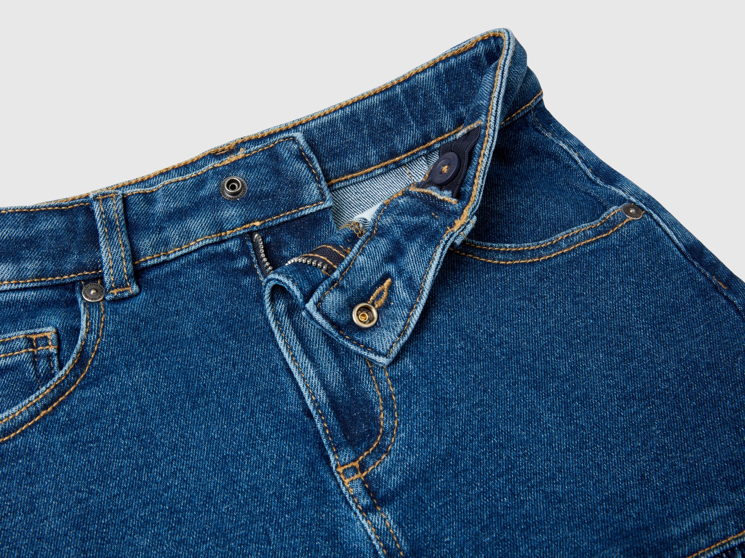 United Colors of Benetton Minigonna Denim Cotone con Volant