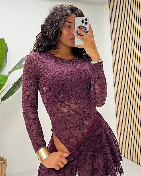 Sottosopra FI2 body pizzo manica lunga nero taglia unica