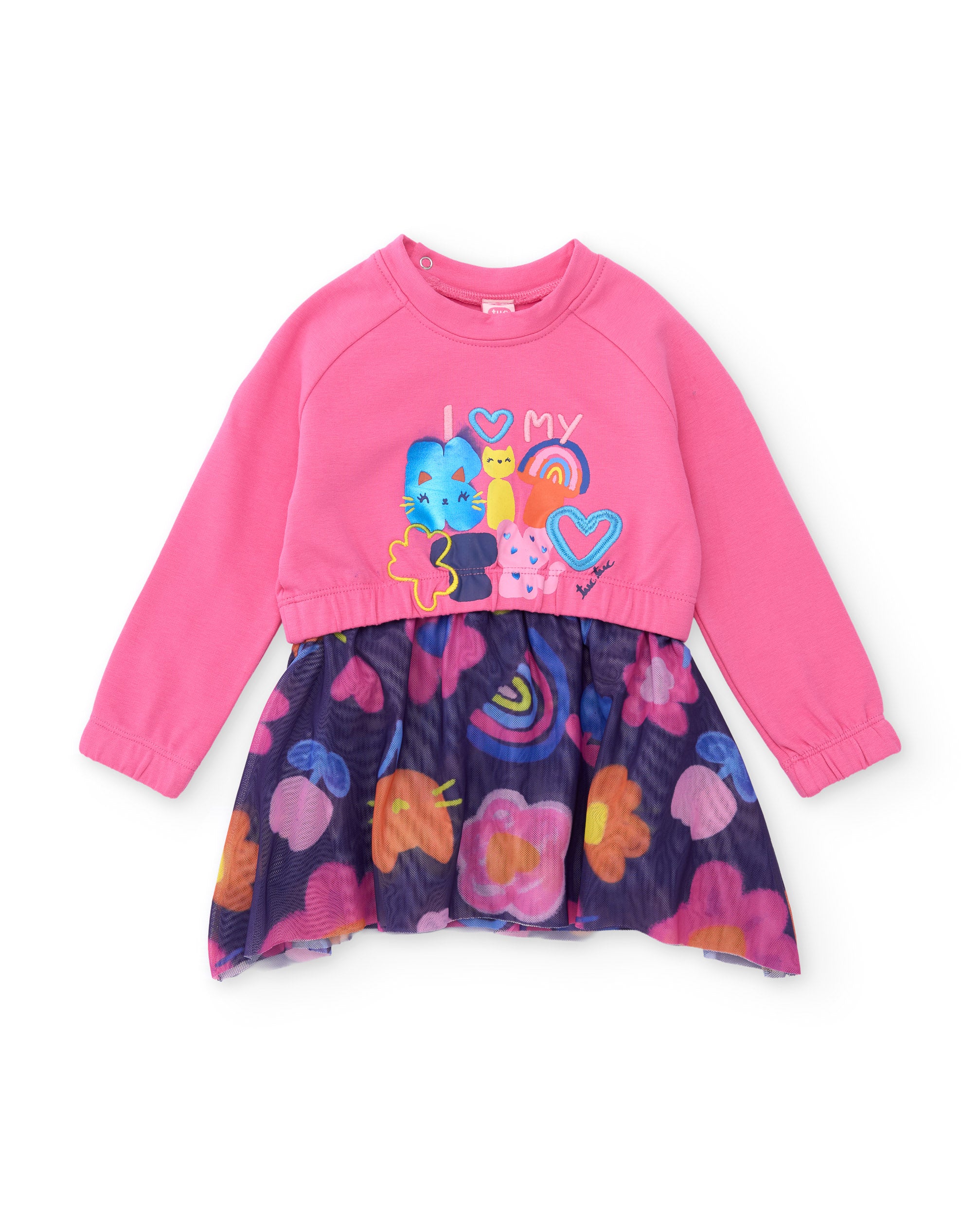 TucTuc Vestiti vestito bambina rosa felpa maniche lunghe