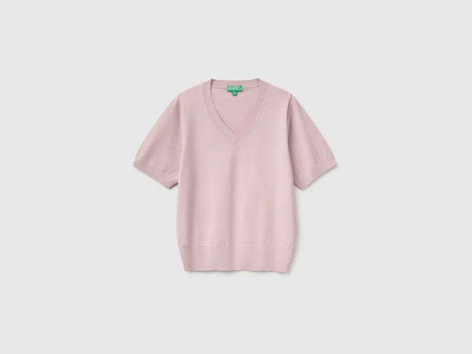United Colors of Benetton Maglione tricot scollo V viscosa