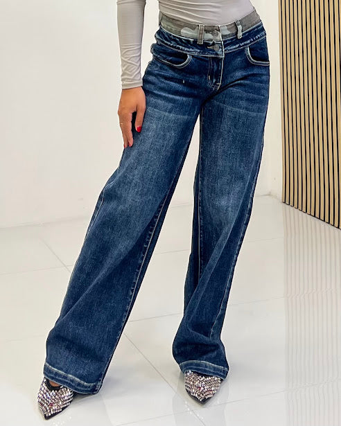 Sottosopra JEYW1908 jeans palazzo donna mimetico M