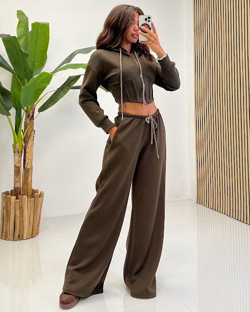 Sottosopra FI51 pantalone palazzo prugna taglia unica