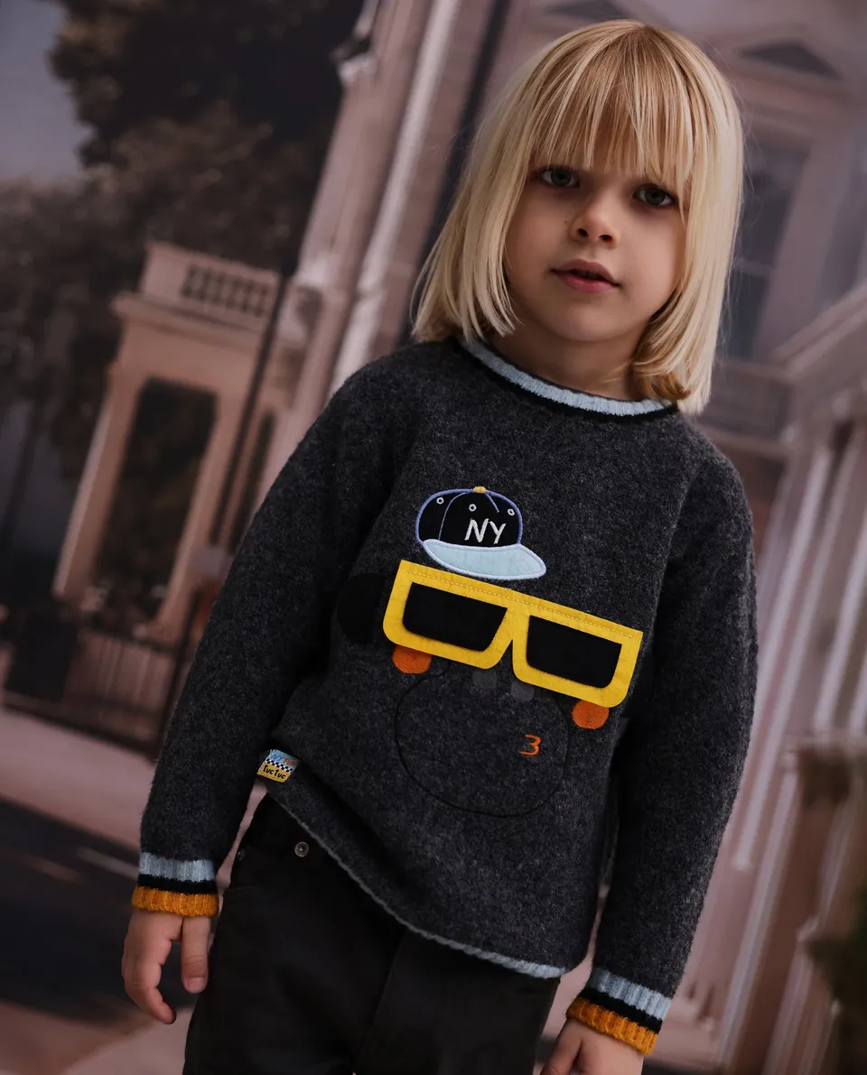 TucTuc Maglioni Maglione Tricot Fantasia Grigio Scuro Bimbo