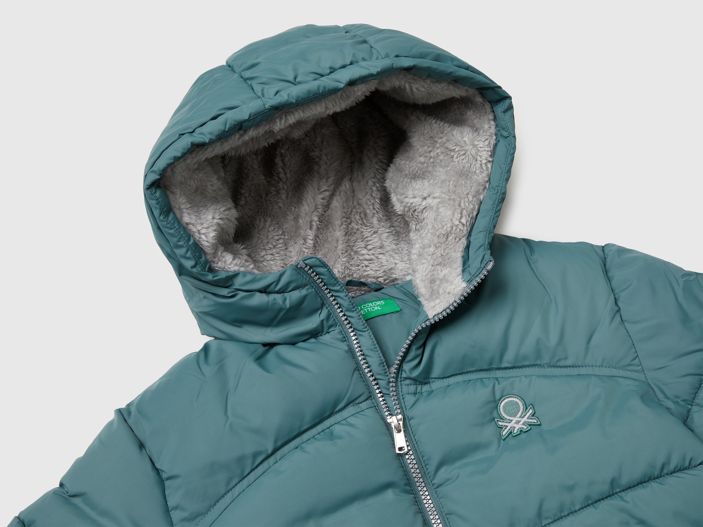 Benetton Padded Jacket Piumino nylon taglia L interno teddy