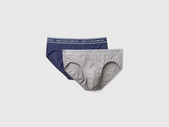 Benetton slip cotone elastico logo set 2 pezzi taglia M