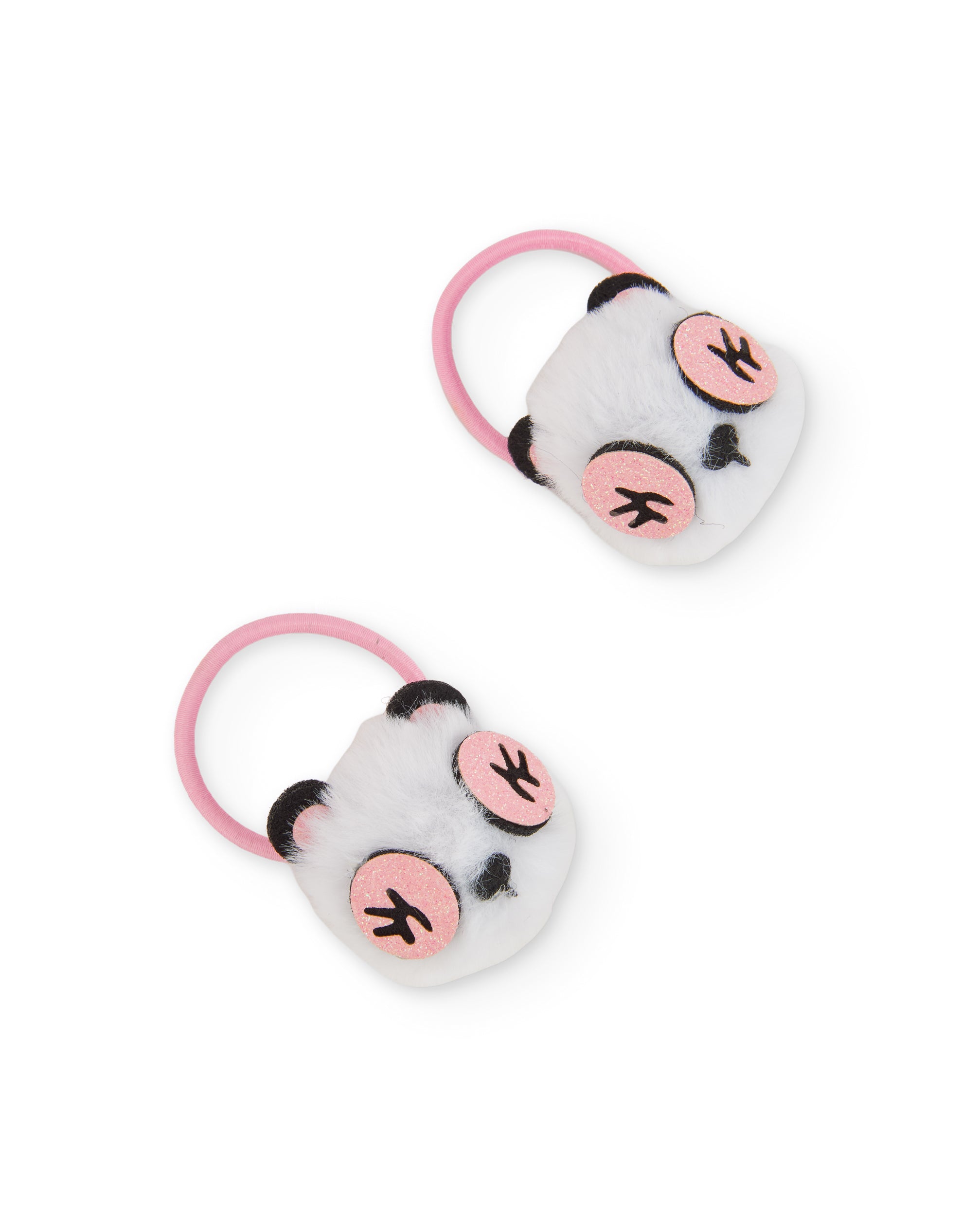 TucTuc Accessori Elastici Capelli Bimba Bianchi Panda Pon-Pon
